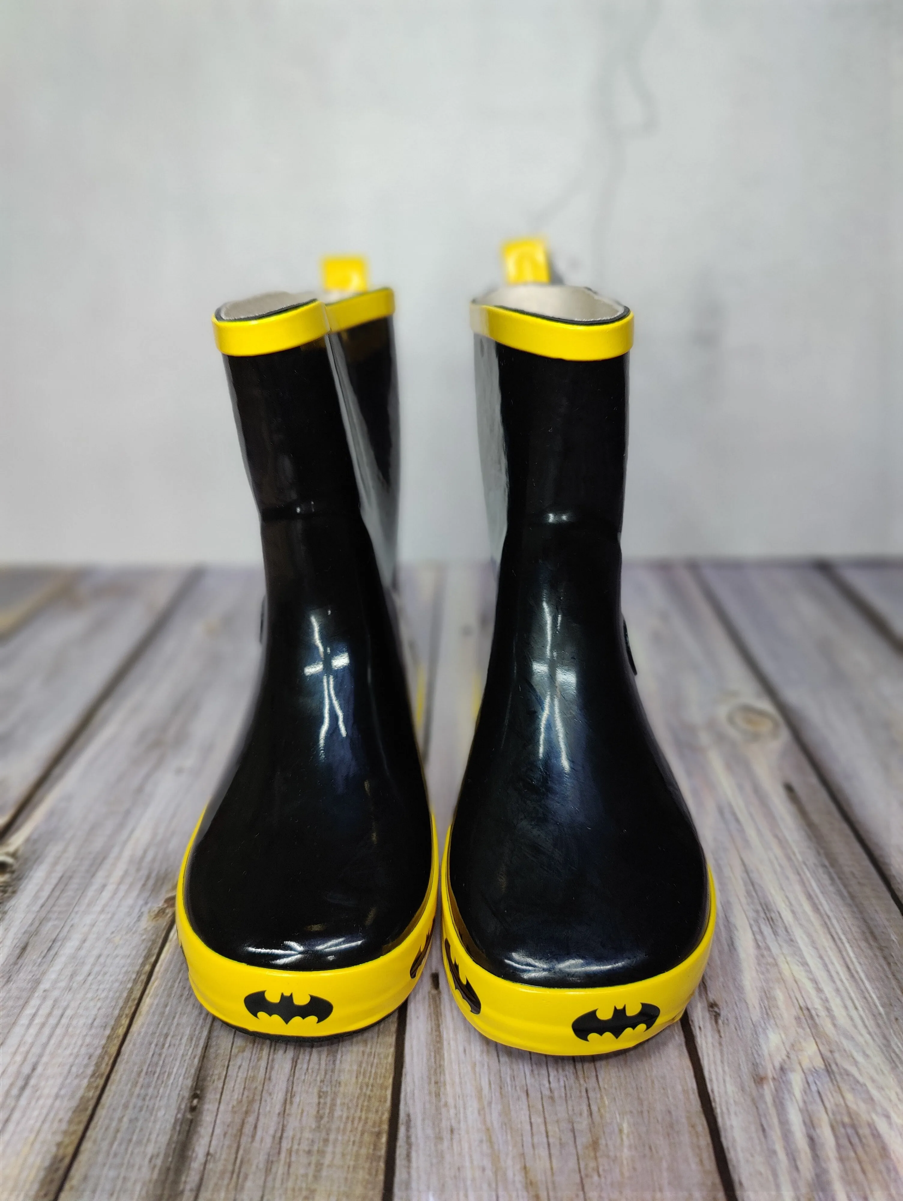 Kids Wellington Welly Boots Batman Black Girls/Boys 7-12