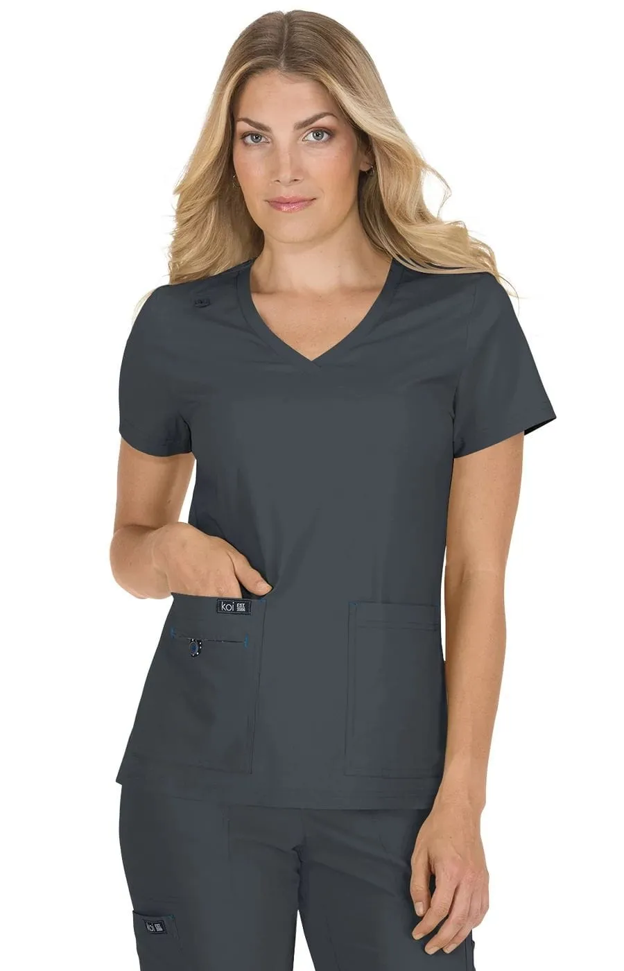 koi Basics Becca Women's 4-Pocket Stretch Scrub Top