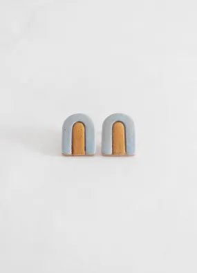 Large Arch Earrings  - Light Blue