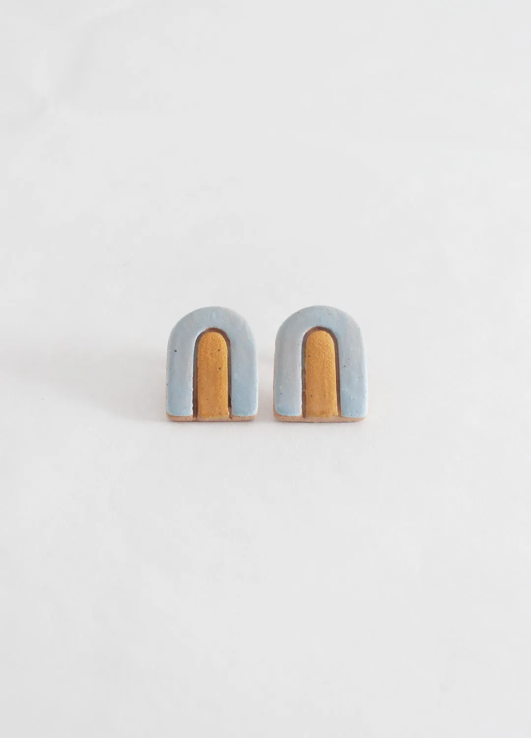 Large Arch Earrings  - Light Blue