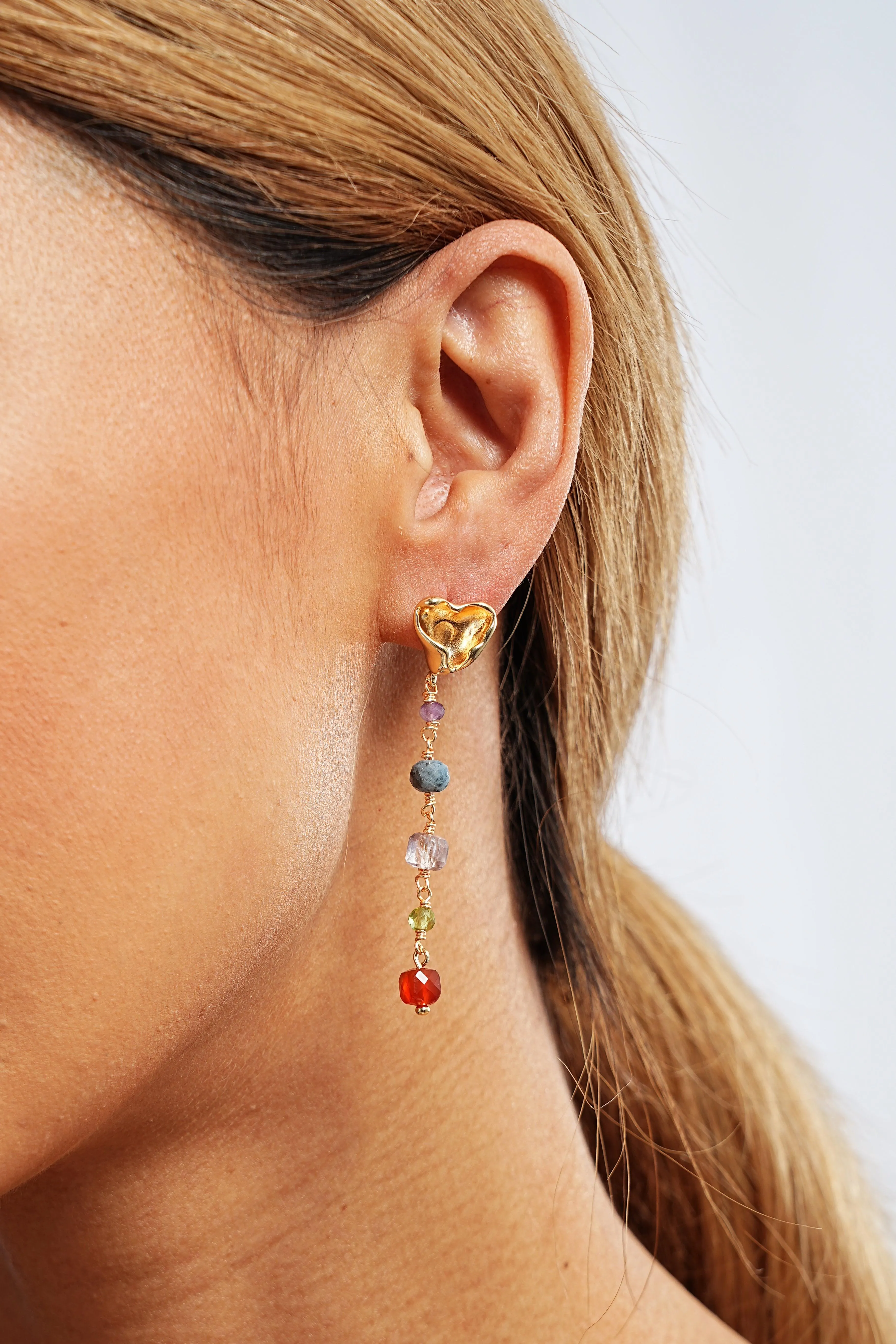 Leilani Tiered Gemstone Drop Earrings