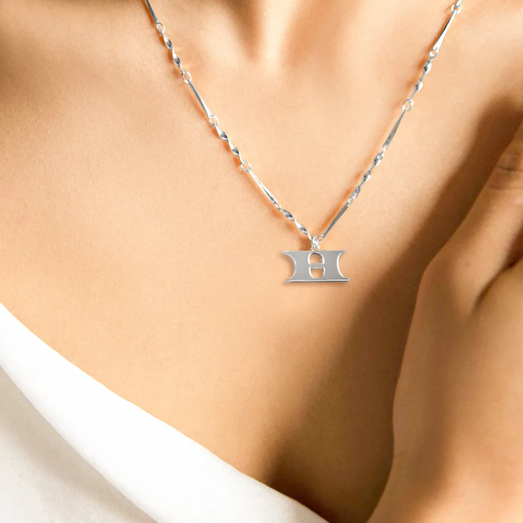 Letter Necklace (H) - Silver