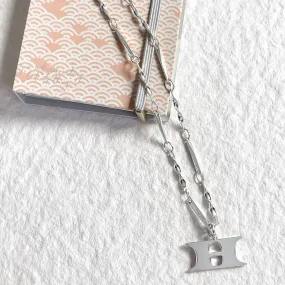 Letter Necklace (H) - Silver