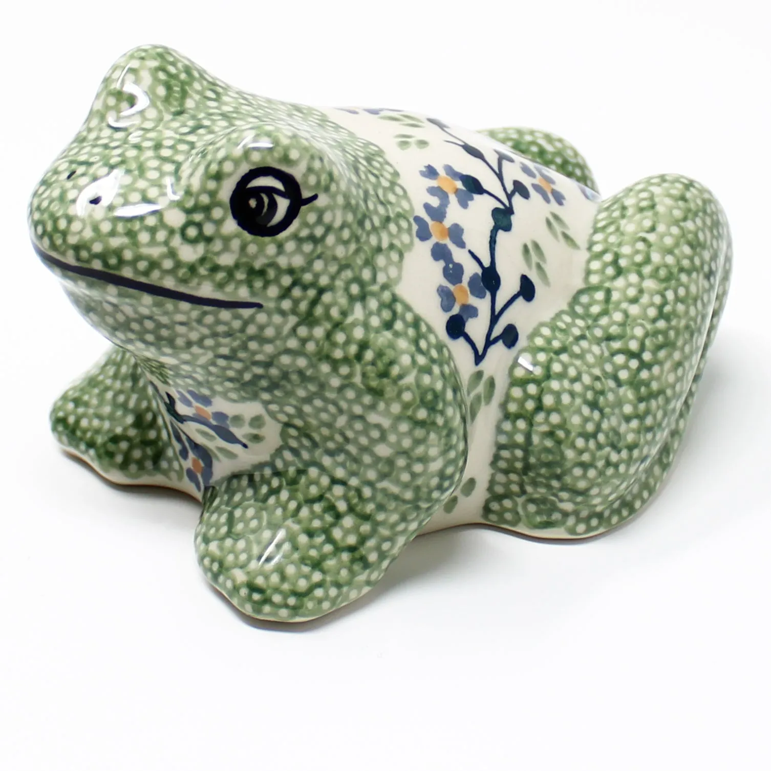 Lg Garden Frog-Miniature in Blue Meadow