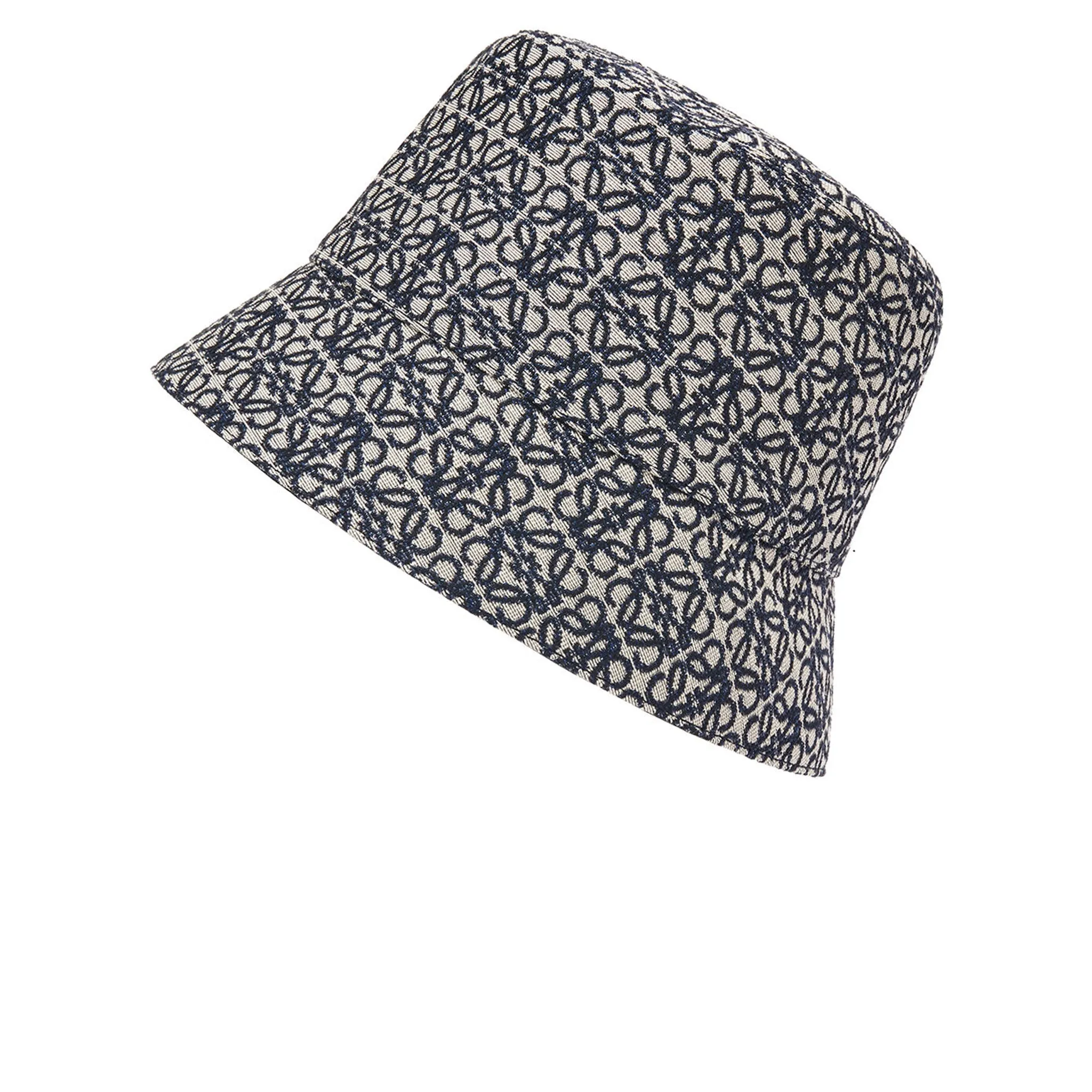 Loewe Anagram Jacquard Reversible Navy Black Bucket Hat