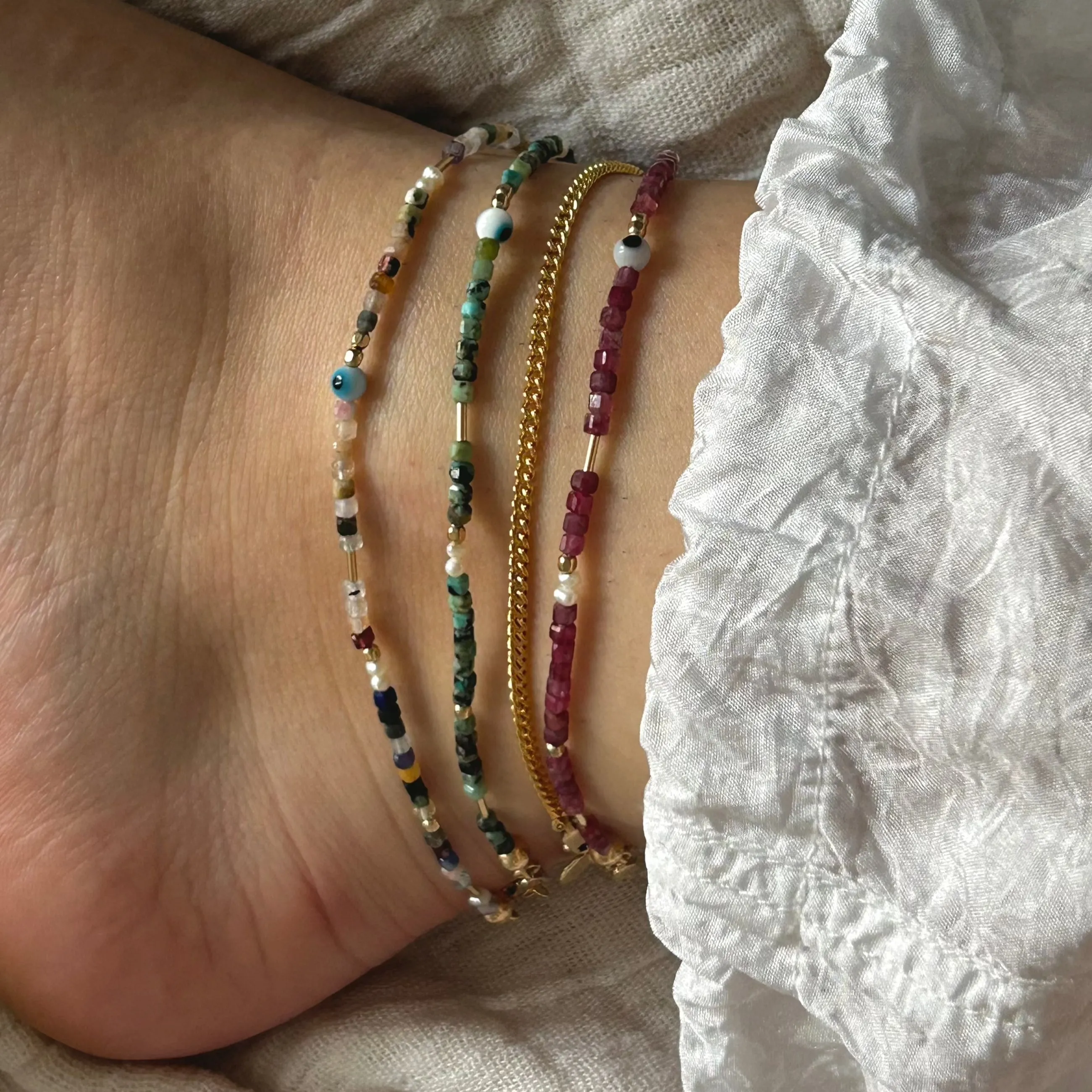 Luca Gemstone Anklet