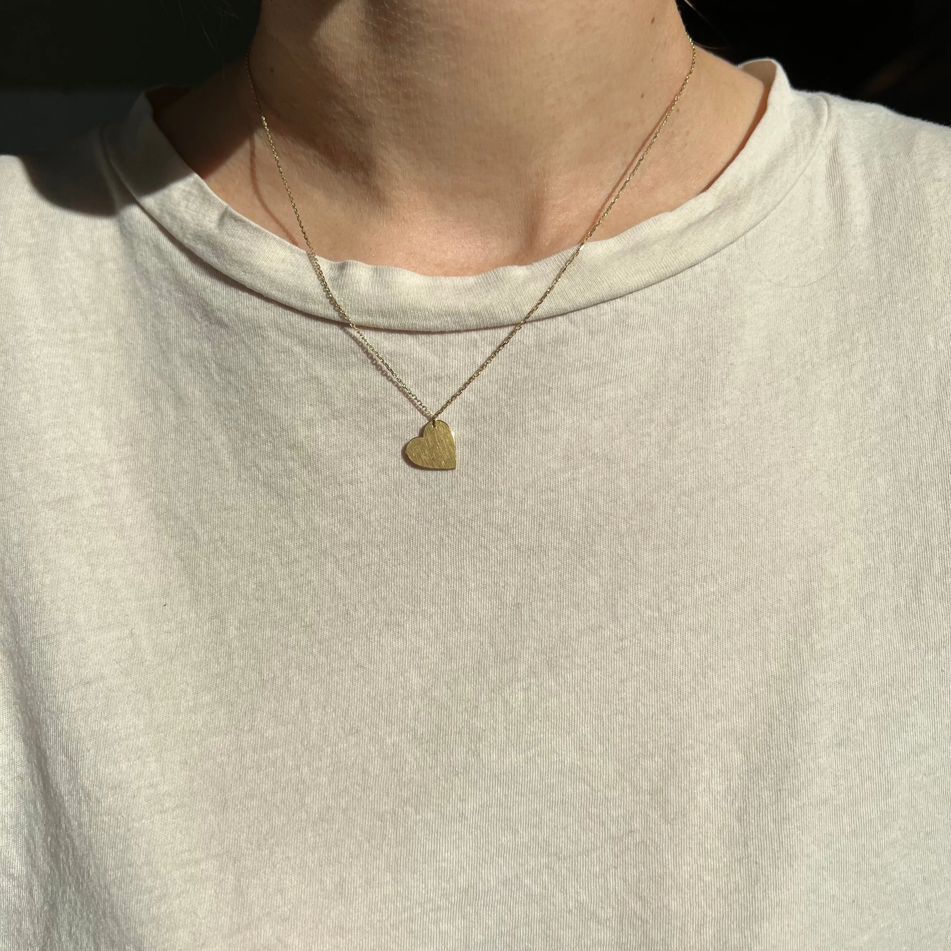 Medium Tipsy Heart Necklace in Reclaimed 14k Gold