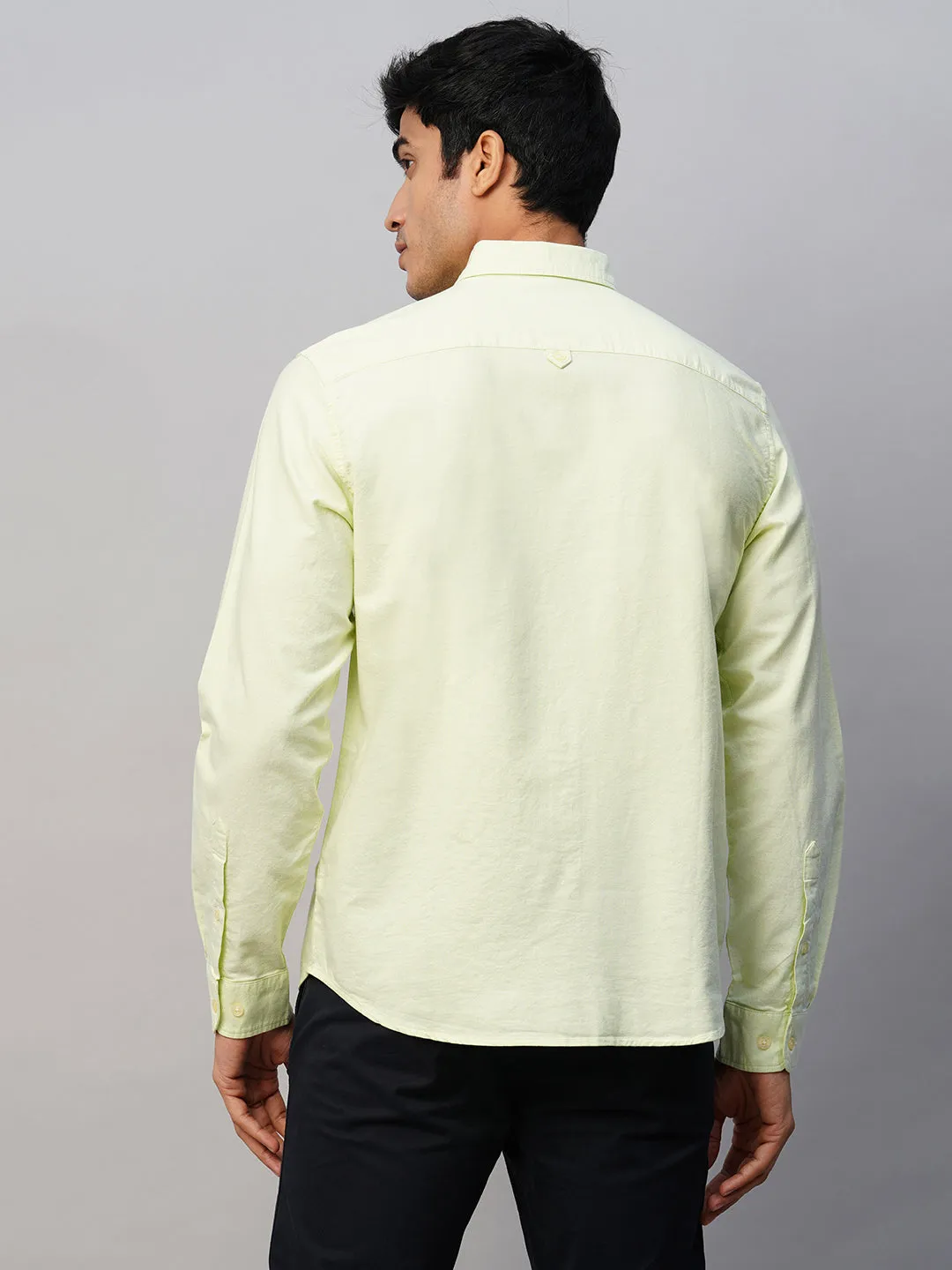 Men's Green Cotton Regular Fit Shirt