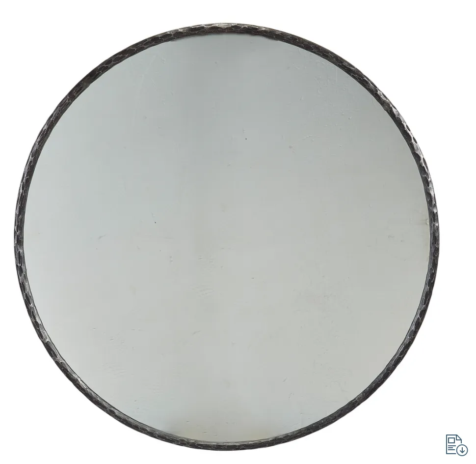 Metal Edge Round Mirror