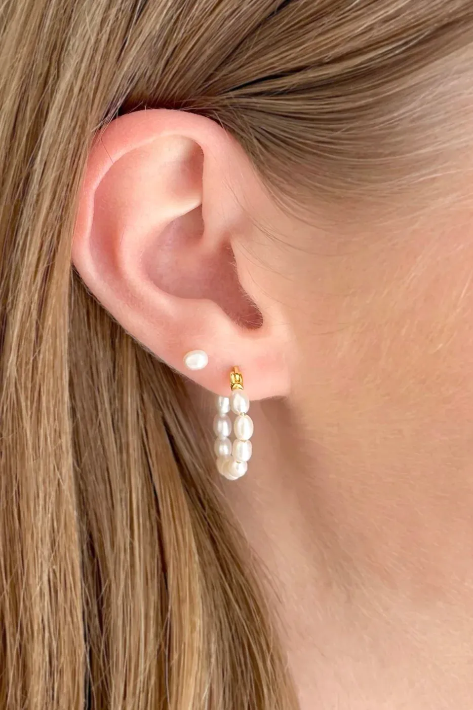 Mini Pearl Studs - Silver