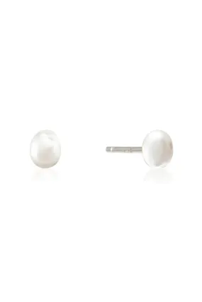 Mini Pearl Studs - Silver