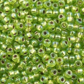 Miyuki Boncuk, MiyukiRoundBeads 6/0- 1014 Silver Lined Chartreuse