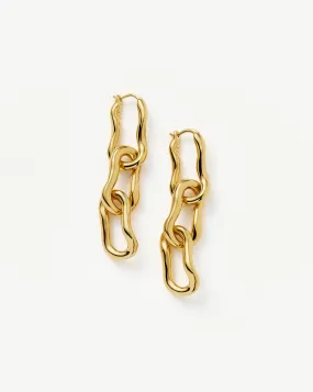 Molten Ovate Triple Drop Earrings | 18ct Recycled Gold Plating on Brass