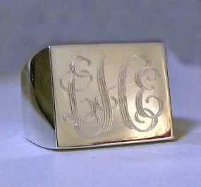 Monogram Rectangle Signet Ring