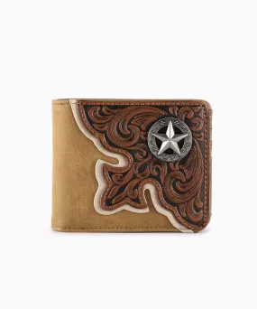 Montana West Embossed Floral Men's Bifold PU Leather Wallet