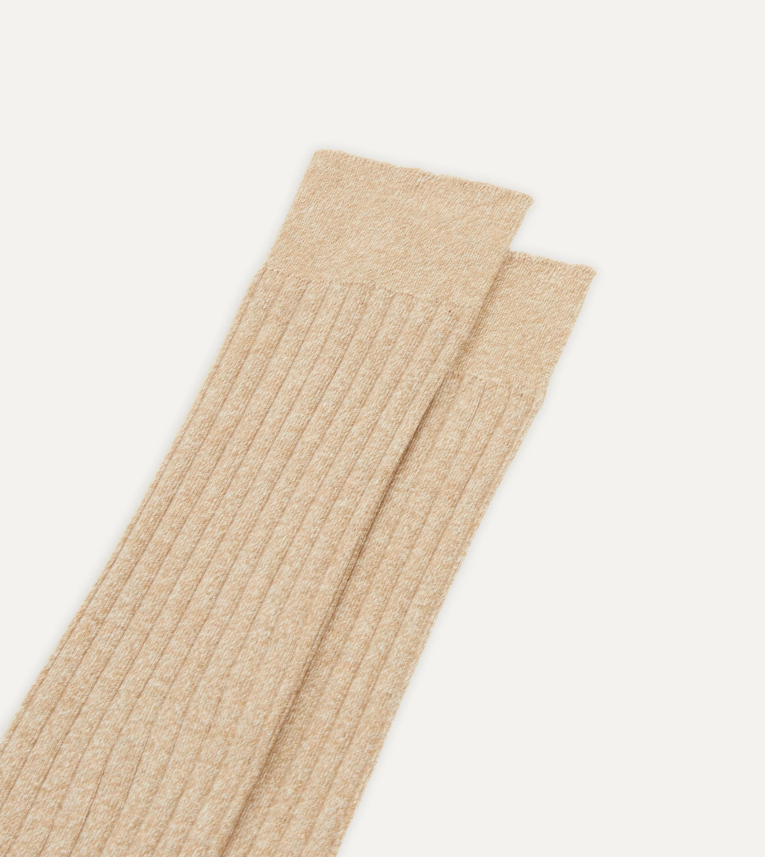 Oatmeal Cotton Over-the-Calf Socks