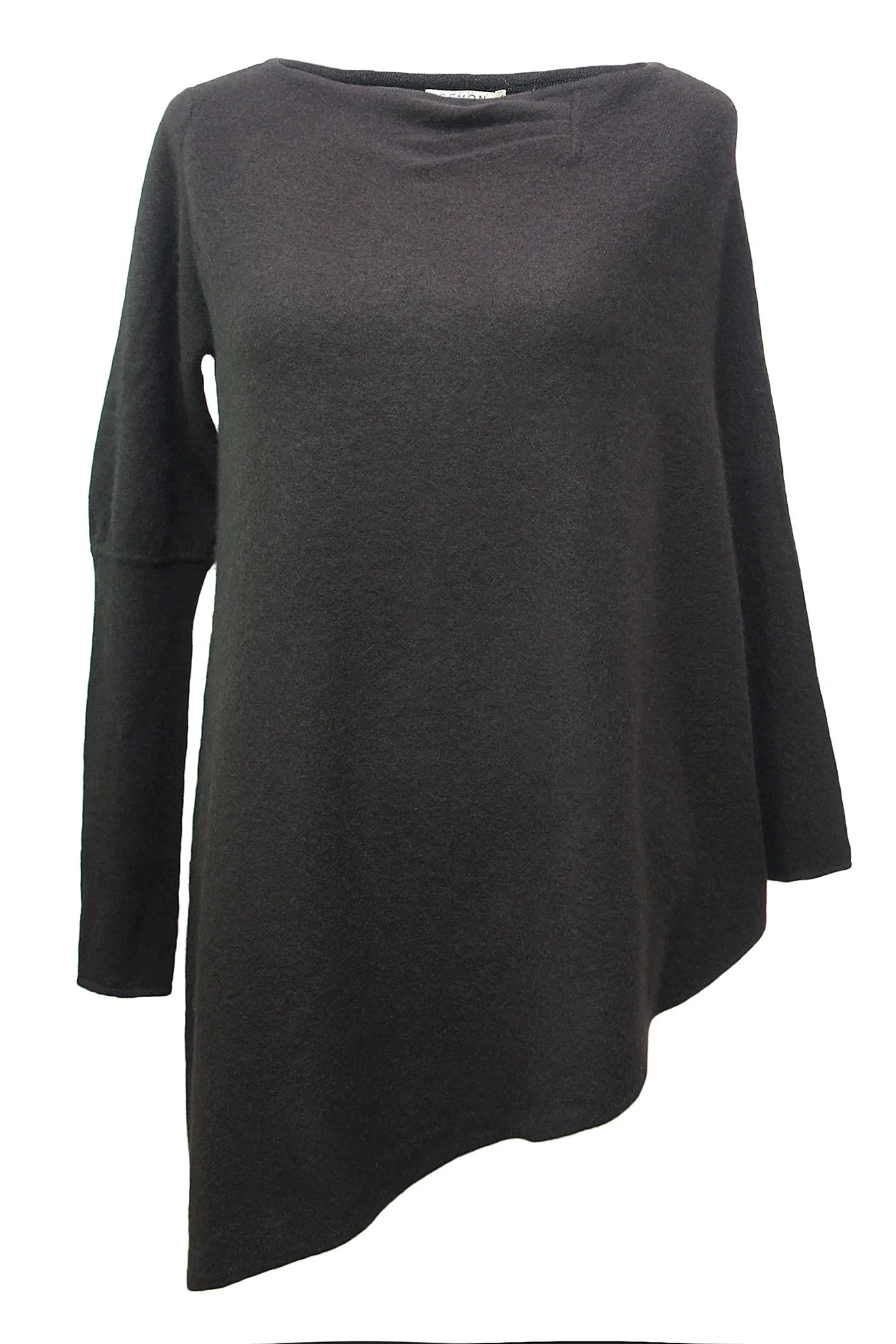 One sleeve cashmere poncho in Black