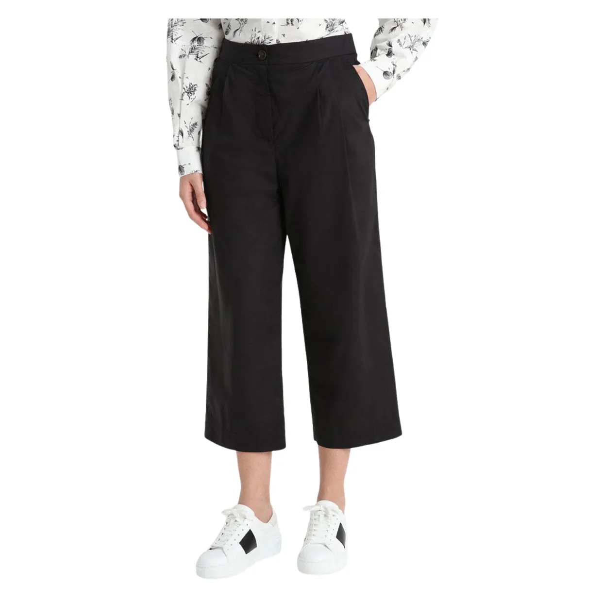 Pantaloni Donna Woolrich Popeline Cotone Nero