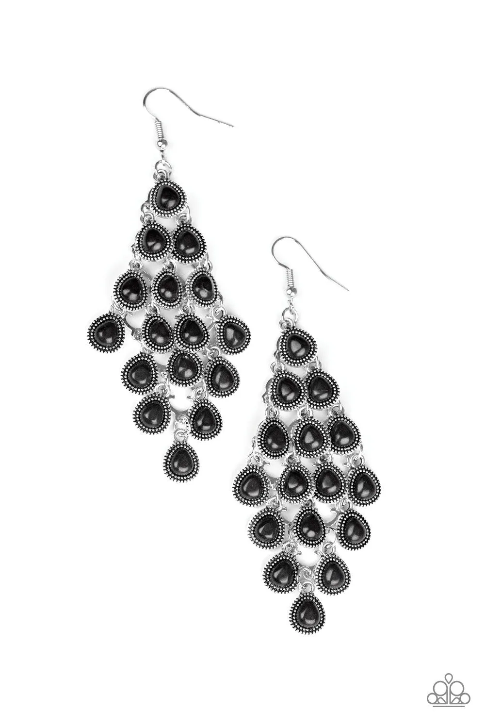 Paparazzi Rural Rainstorms - Black Earrings