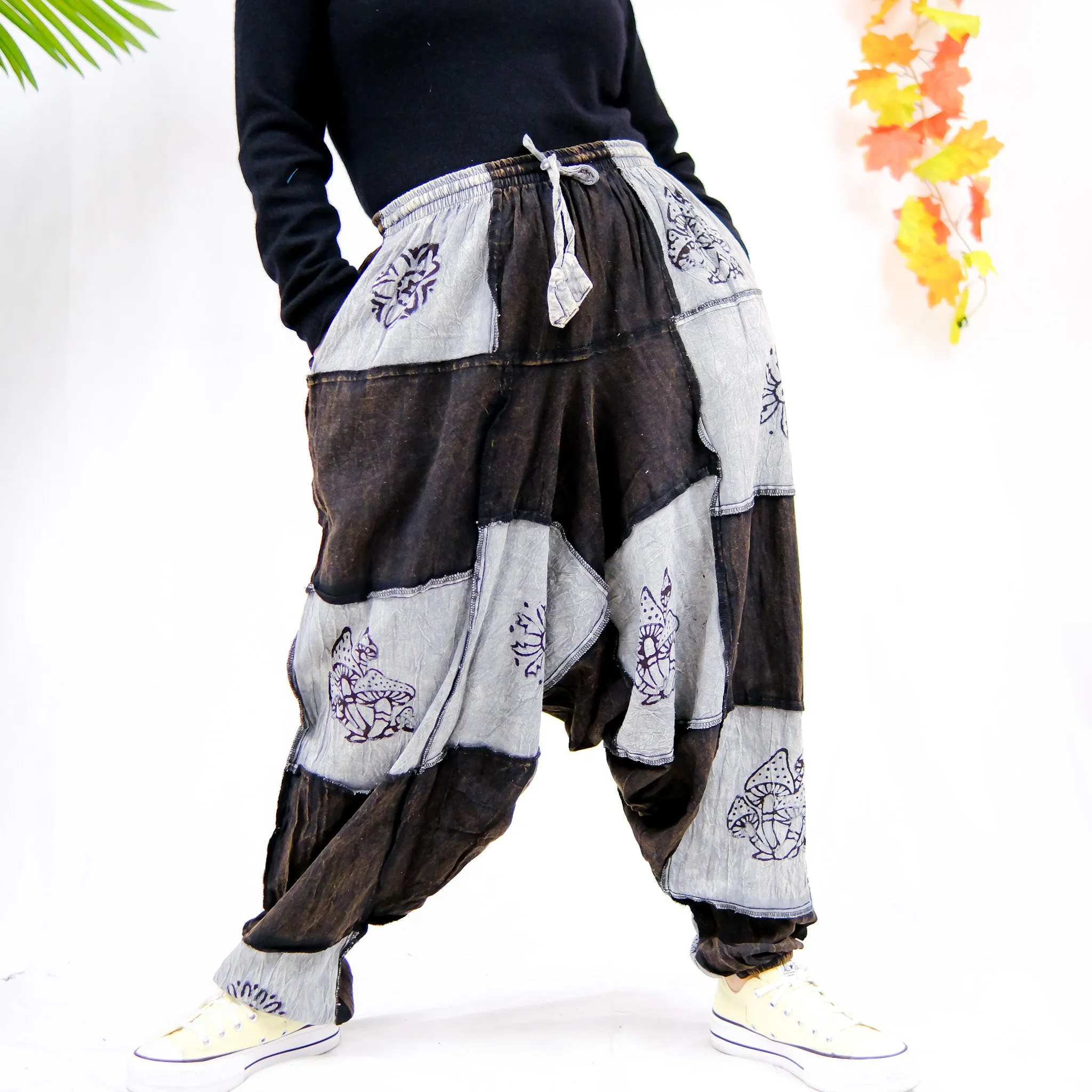 Patchwork Harem Unisex Cotton Festival Pants