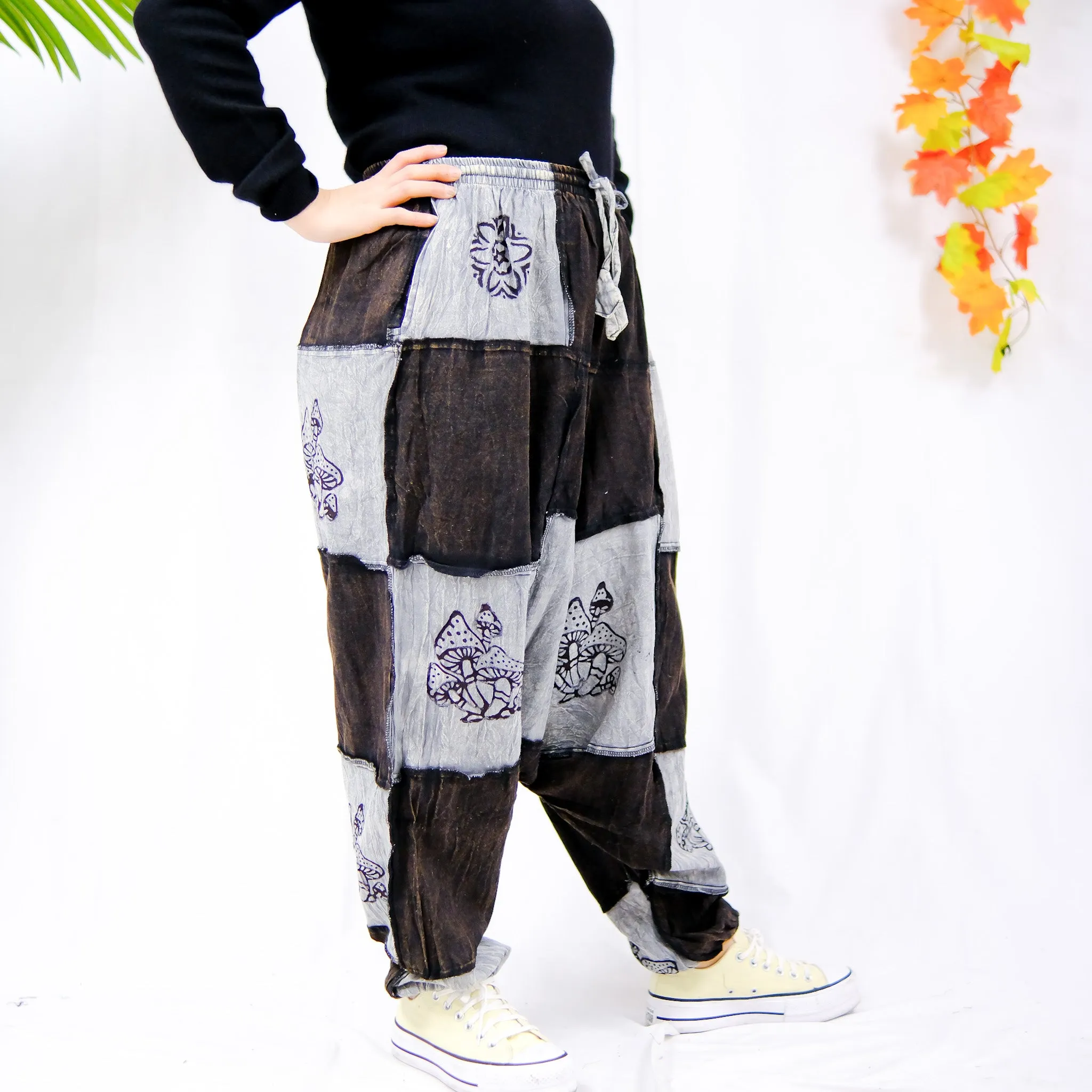 Patchwork Harem Unisex Cotton Festival Pants