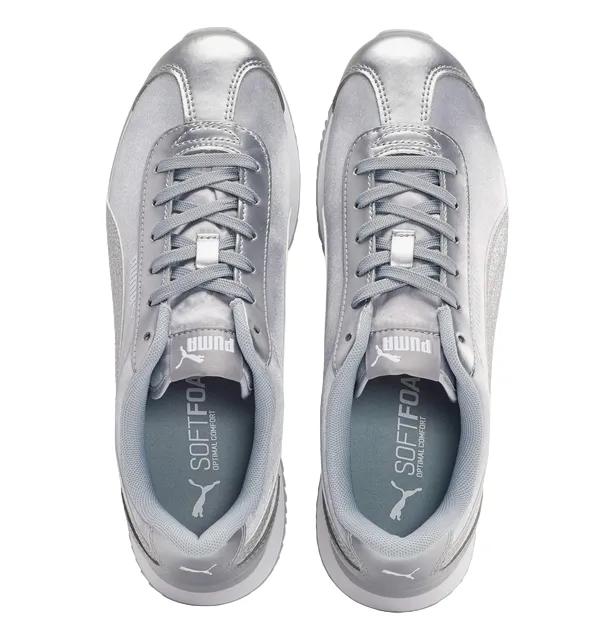 Puma women's sneakers shoe Turino Stacked Glitter 371944 03 silver