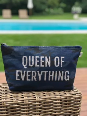 Queen of Everything Clutch: Dark Blue Camouflage