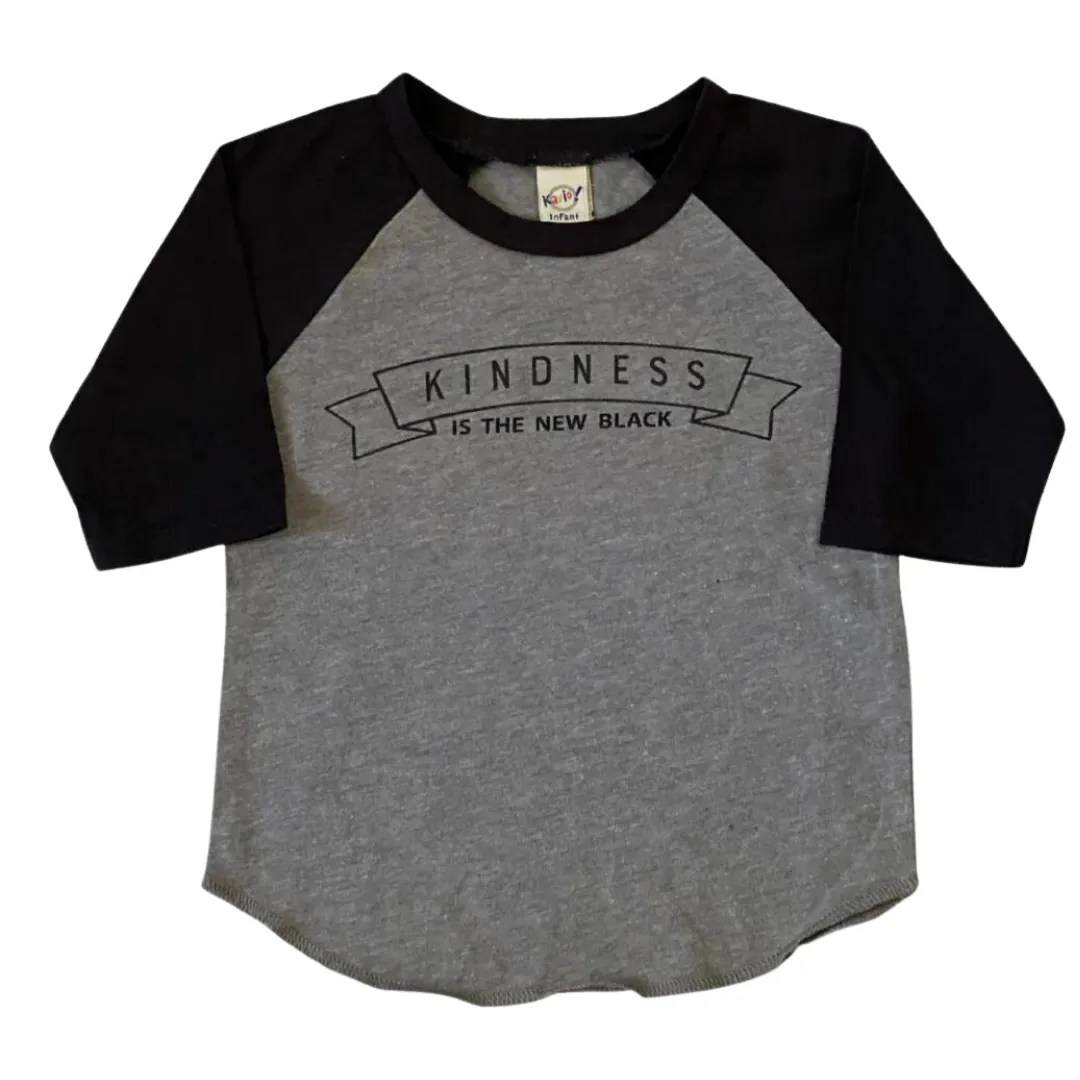 "Kindness is the New Black" baseball style tee