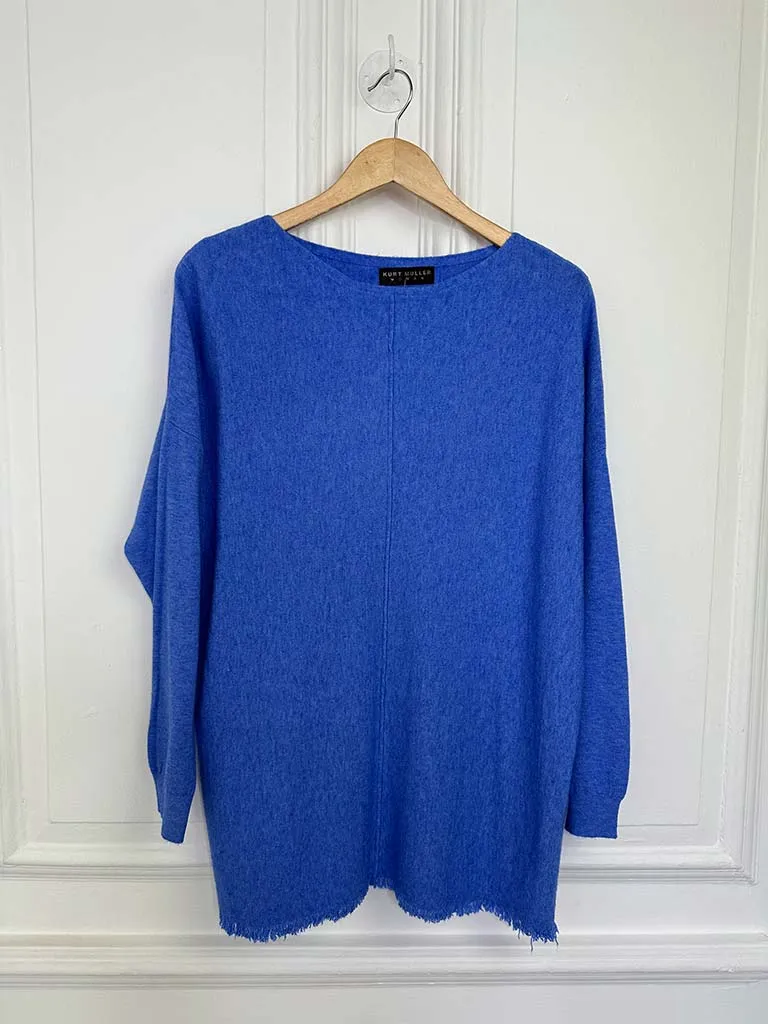 Raw Edge Super Soft Knit - Cornflower