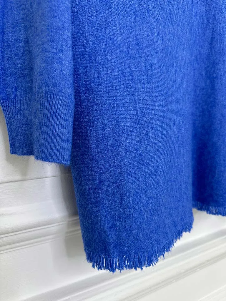 Raw Edge Super Soft Knit - Cornflower