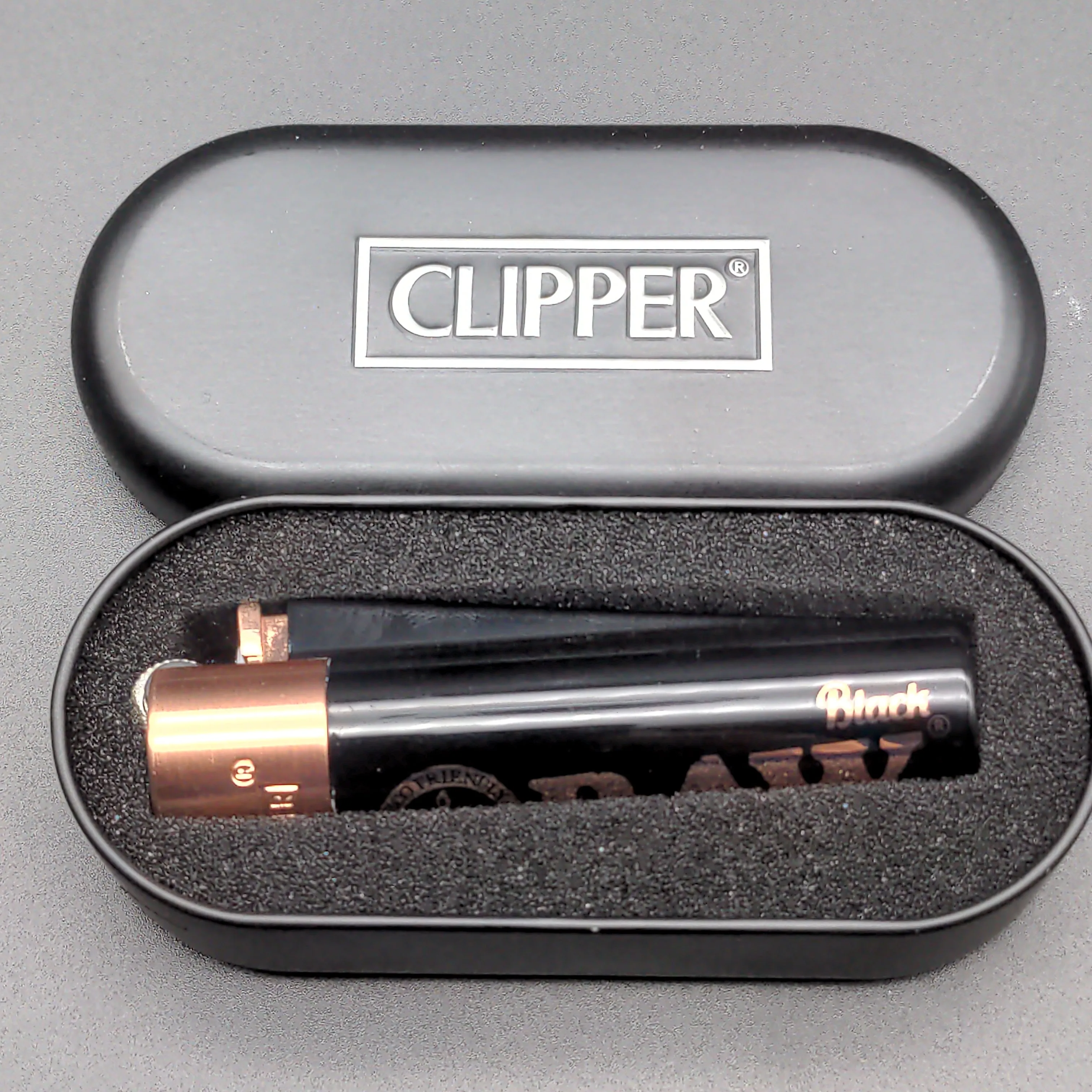 RAW x Clipper Full Metal Lighter | Black/Rose Gold