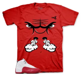 Retro 12 Cherry Shirt - Raging Face - Red