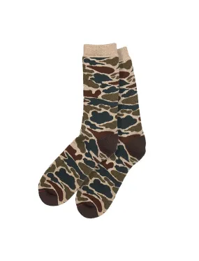 Rototo Pile Camo Crew Socks Beige