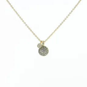 Round Cubic Disc Necklace