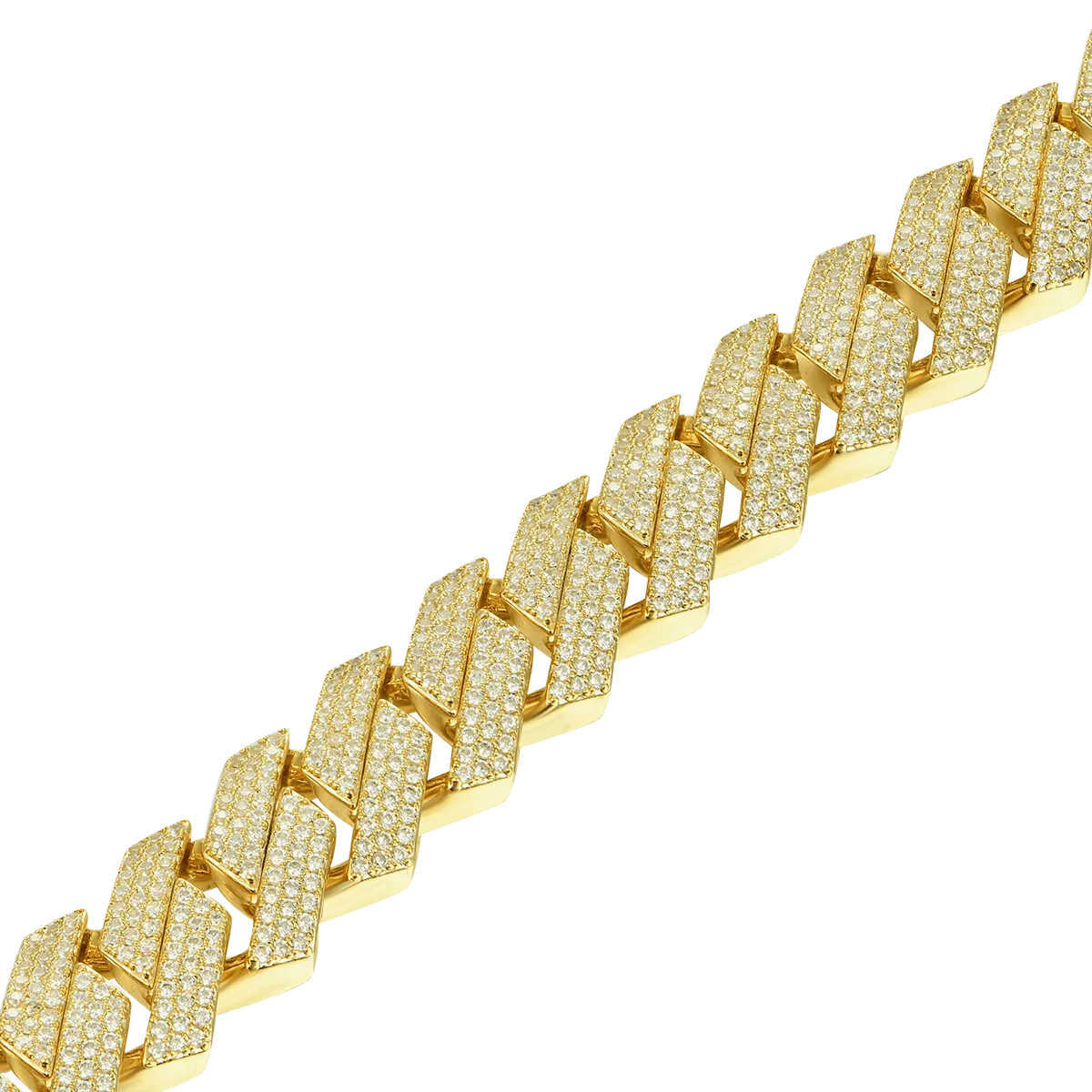 Round Cut Moissanite Prong Cuban Link Chain