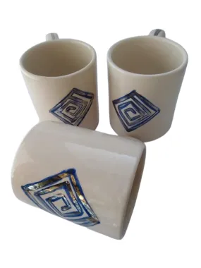 SALE Ceramic Greek Key mug