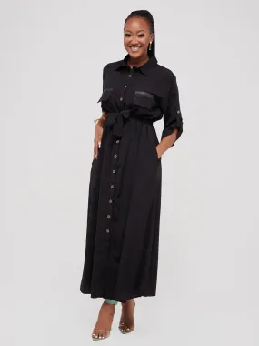 Salok Rave Shirt Dress - Black