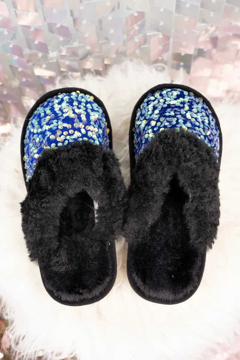 Sequin Slippers in black no