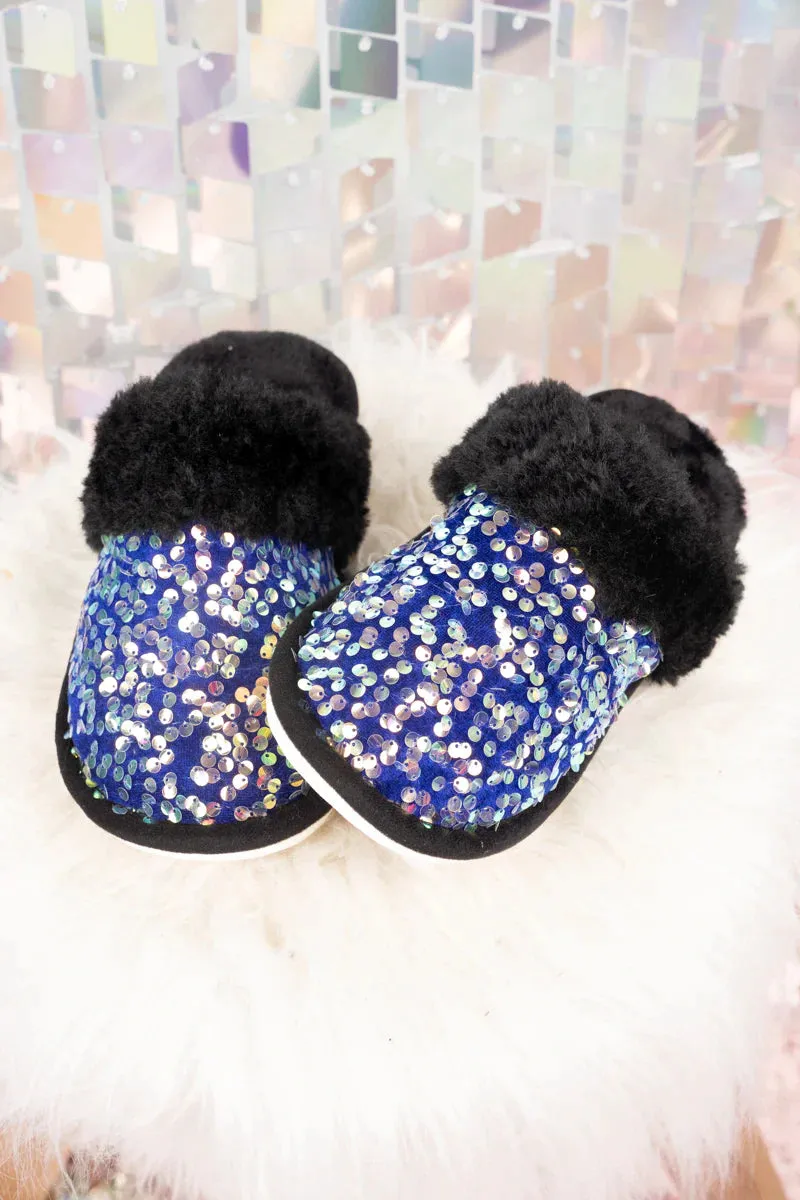 Sequin Slippers in black no