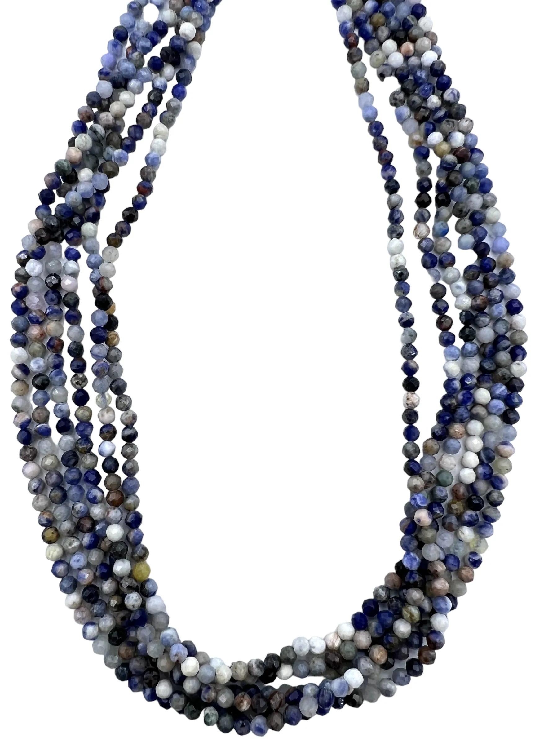 Sodalite Micro Faceted 3mm Round Beads, 16 inch strand