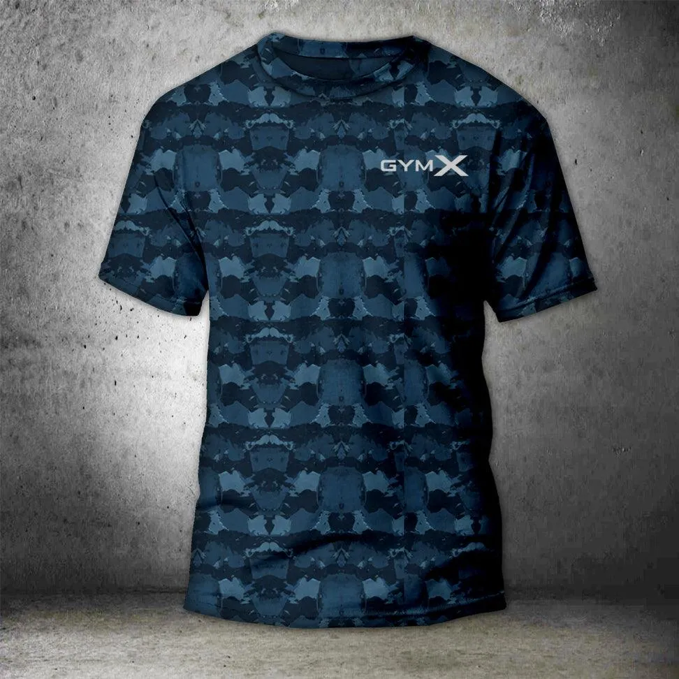 Space Blue Camo Tee (4 way stretch)- Sale