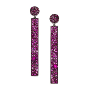 Stardust Earrings Silver Ruby