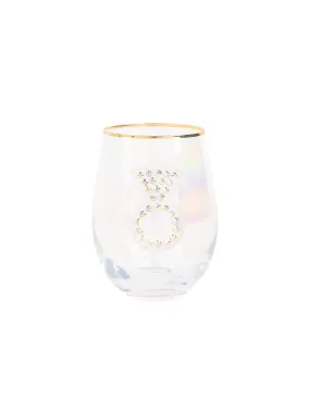 Stemless Wine Glass | Rhinestone Ring