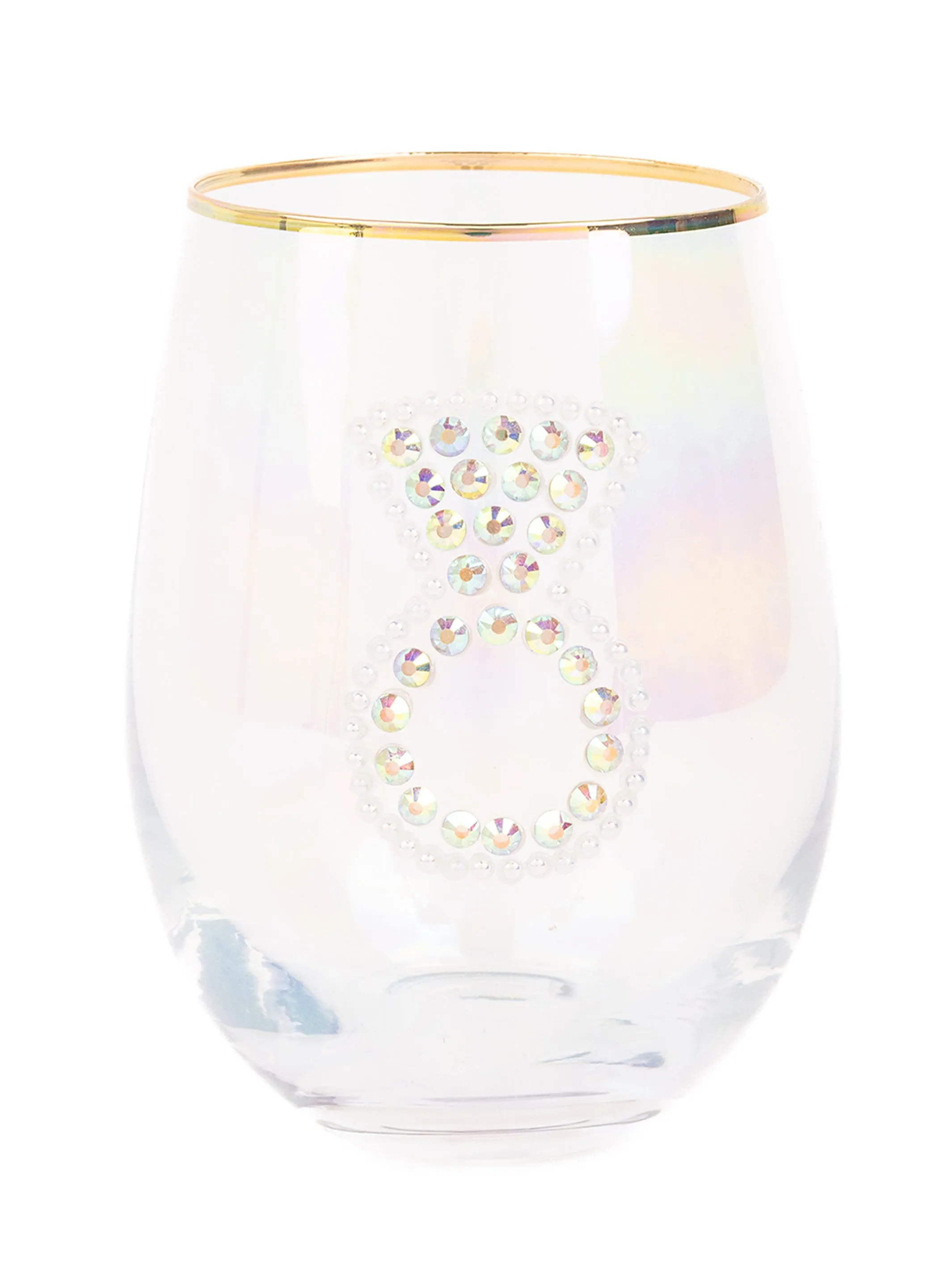 Stemless Wine Glass | Rhinestone Ring