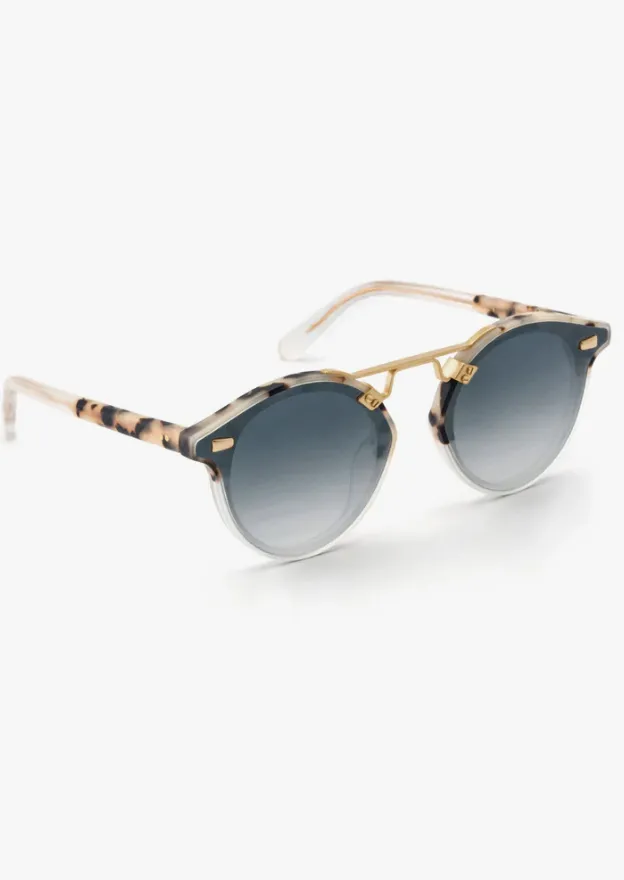 STL Nylon Sunglasses -Matte Oyster to Crystal 24K Mirror Polarized