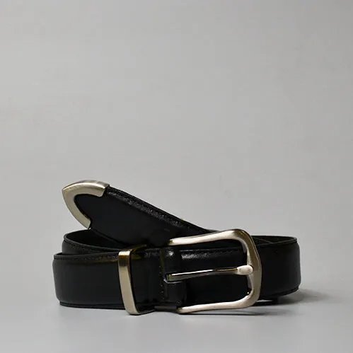 Surry Hills | Women's Black Genuine Leather Belt with Silver Buckle