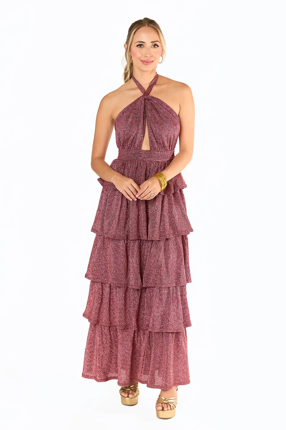 Talia Halter Long Dress - Valentine