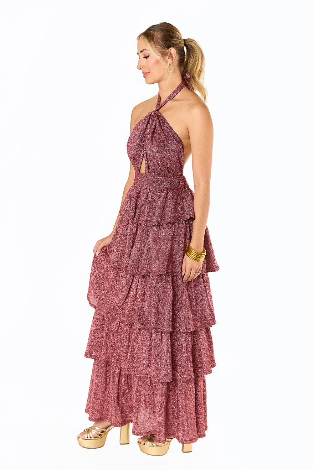 Talia Halter Long Dress - Valentine