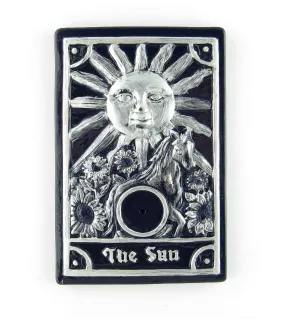 The Sun Tarot Card Black and Silver Stick Incense Burner