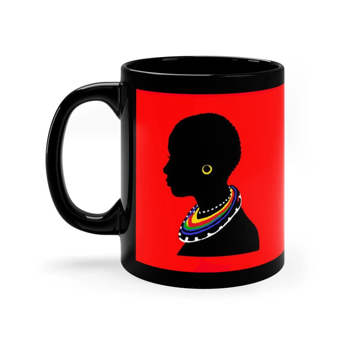 The Tribal Mug in Red 11oz Black